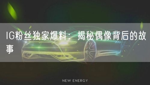 IG粉丝独家爆料:揭秘偶像背后的故事