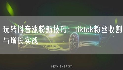 玩转抖音涨粉新技巧:tiktok粉丝收割与增长实战