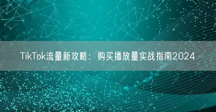 TikTok流量新攻略:购买播放量实战指南2024