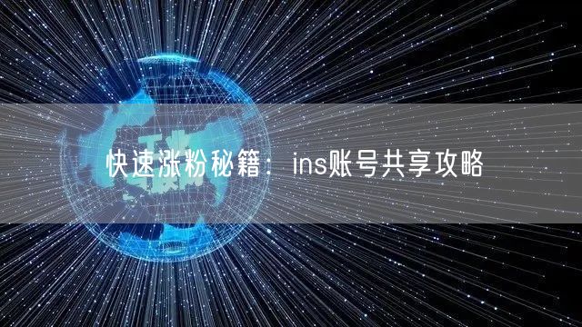 快速涨粉秘籍:ins账号共享攻略