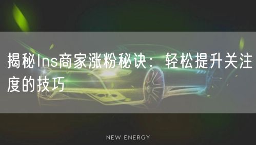 揭秘Ins商家涨粉秘诀:轻松提升关注度的技巧