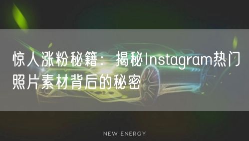 惊人涨粉秘籍:揭秘Instagram热门照片素材背后的秘密