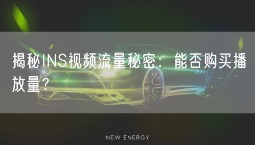 揭秘INS视频流量秘密:能否购买播放量?