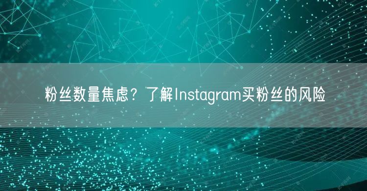 粉丝数量焦虑?了解Instagram买粉丝的风险
