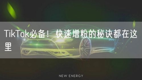 TikTok必备!快速增粉的秘诀都在这里