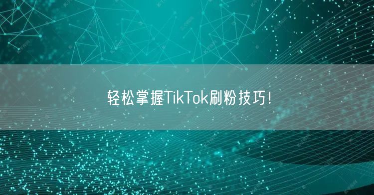 轻松掌握TikTok刷粉技巧!