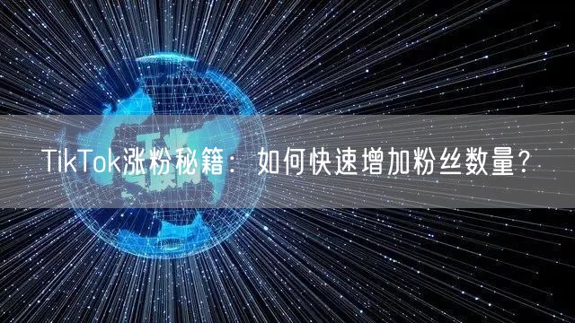 TikTok涨粉秘籍:如何快速增加粉丝数量?