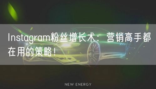 Instagram粉丝增长术:营销高手都在用的策略!
