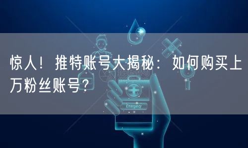 惊人!推特账号大揭秘:如何购买上万粉丝账号?