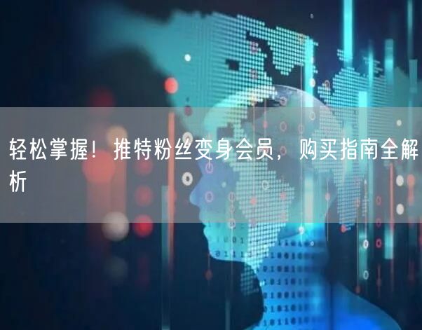 轻松掌握!推特粉丝变身会员,购买指南全解析