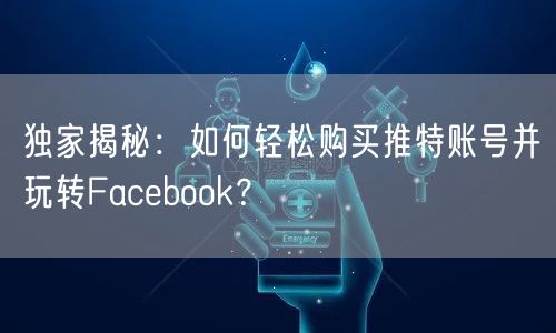 独家揭秘：如何轻松购买推特账号并玩转Facebook？