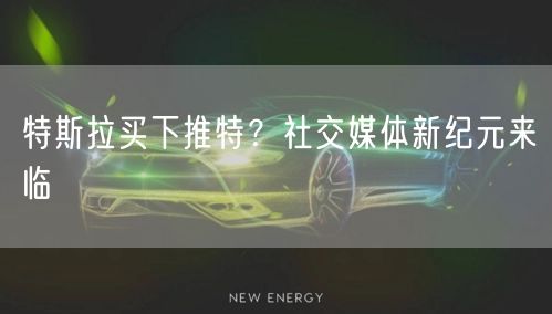 特斯拉买下推特?社交媒体新纪元来临