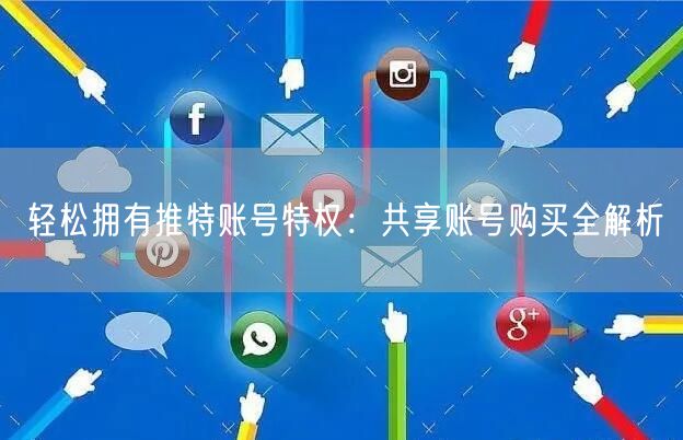 轻松拥有推特账号特权:共享账号购买全解析