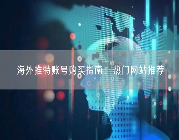 海外推特账号购买指南:热门网站推荐
