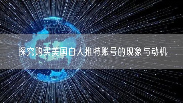 探究购买美国白人推特账号的现象与动机