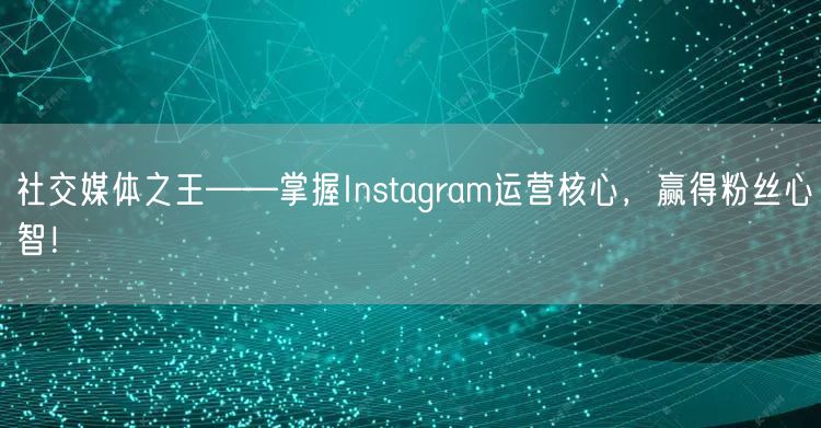 社交媒体之王——掌握Instagram运营核心,赢得粉丝心智!