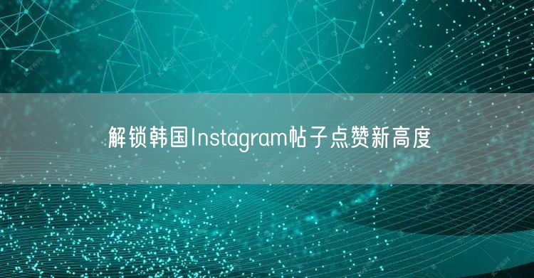 解锁韩国Instagram帖子点赞新高度