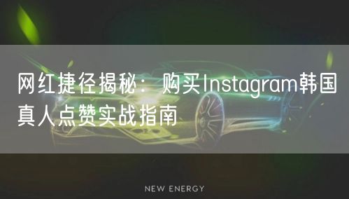 网红捷径揭秘:购买Instagram韩国真人点赞实战指南