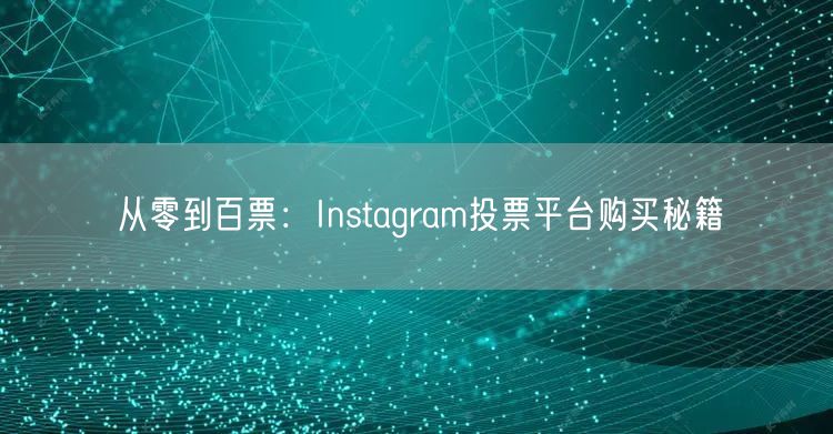 从零到百票:Instagram投票平台购买秘籍