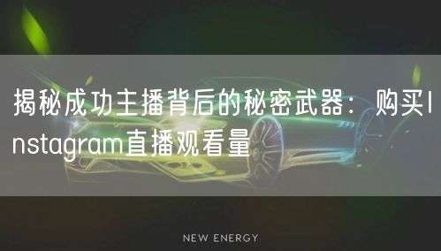 揭秘成功主播背后的秘密武器：购买Instagram直播观看量