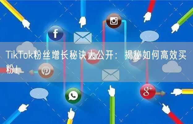 TikTok粉丝增长秘诀大公开:揭秘如何高效买粉!