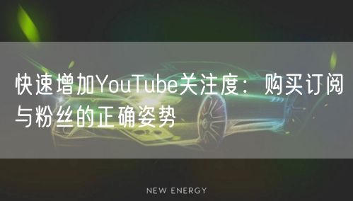 快速增加YouTube关注度:购买订阅与粉丝的正确姿势