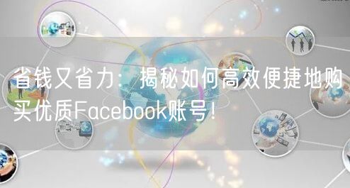 省钱又省力：揭秘如何高效便捷地购买优质Facebook账号！