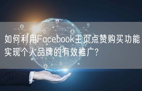 如何利用Facebook主页点赞购买功能实现个人品牌的有效推广?