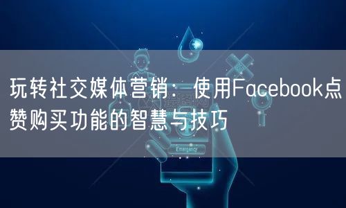 玩转社交媒体营销:使用Facebook点赞购买功能的智慧与技巧