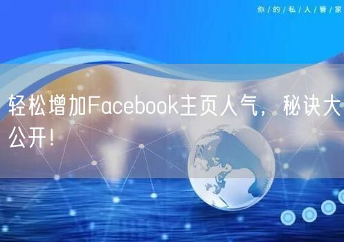 轻松增加Facebook主页人气,秘诀大公开!