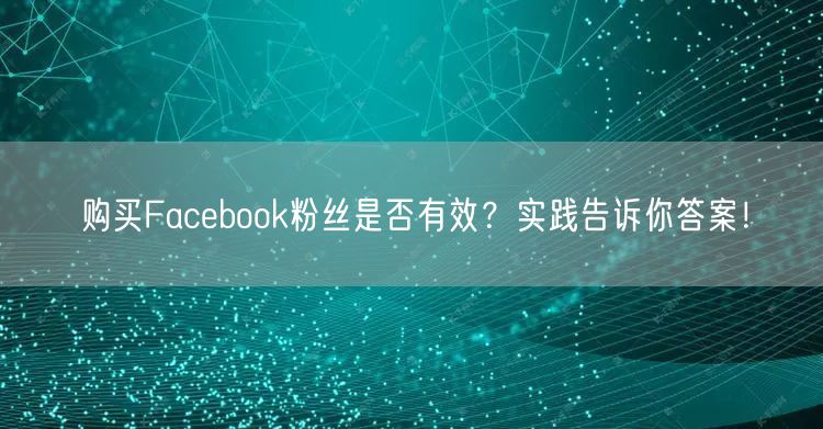 购买Facebook粉丝是否有效?实践告诉你答案!