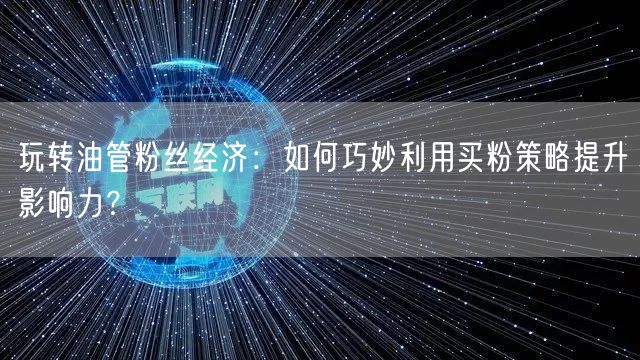 玩转油管粉丝经济:如何巧妙利用买粉策略提升影响力?