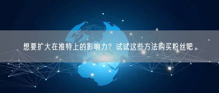想要扩大在推特上的影响力?试试这些方法购买粉丝吧。