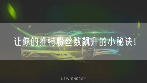 让你的推特粉丝数飙升的小秘诀!