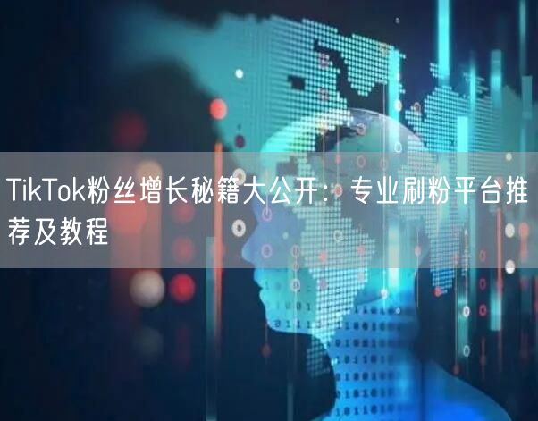 TikTok粉丝增长秘籍大公开：专业刷粉平台推荐及教程