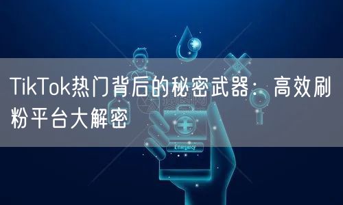 TikTok热门背后的秘密武器：高效刷粉平台大解密