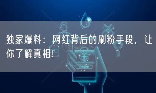 独家爆料：网红背后的刷粉手段，让你了解真相!