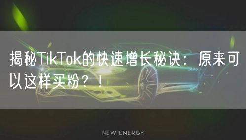 揭秘TikTok的快速增长秘诀：原来可以这样买粉？！