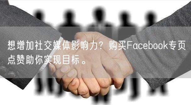 想增加社交媒体影响力？购买Facebook专页点赞助你实现目标。