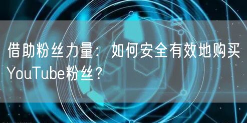 借助粉丝力量：如何安全有效地购买YouTube粉丝？
