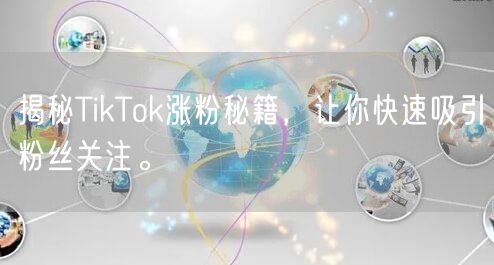 揭秘TikTok涨粉秘籍，让你快速吸引粉丝关注。