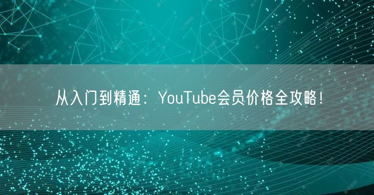 从入门到精通：YouTube会员价格全攻略！