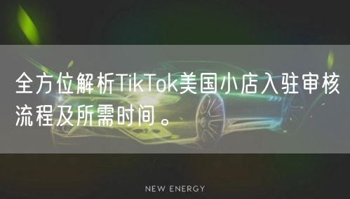 全方位解析TikTok美国小店入驻审核流程及所需时间。